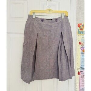 Brooks Brothers By Loro  Piana Wool Silk Linen Skirt Size 10 Lavender pleated
